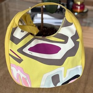 Emilio Pucci Fuilio Colorful Abstract Print Hobo Handbag